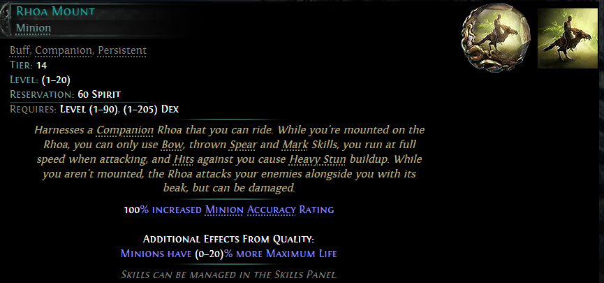 Rhoa Mount skill gem